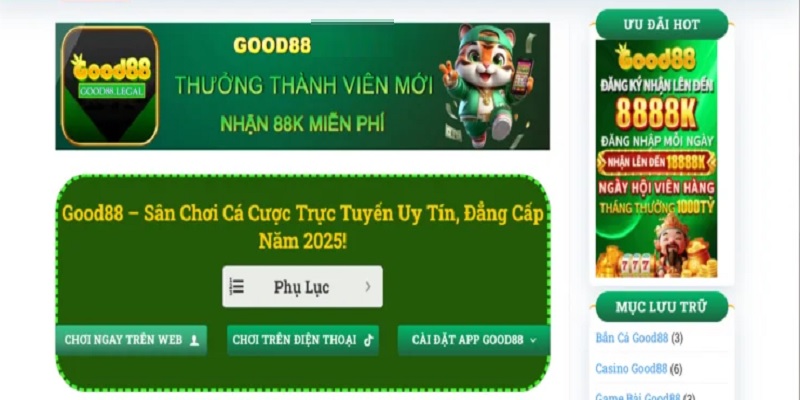 Nhận nhiều ưu đãi khủng khi game thủ trở thành hội viên của Good88